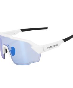 Lunettes Velo Adulte Visionair Monture Blanc Verres Photochromic Qui s'Adaptent Automatiquement A la Luminosite (Verre Cat 0-3)