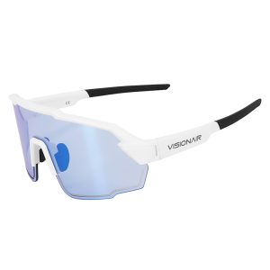 Lunettes Velo Adulte Visionair Monture Blanc Verres Photochromic Qui s'Adaptent Automatiquement A la Luminosite (Verre Cat 0-3)
