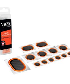 Kit Reparation Chambre A Air Velox Route Autocollantes - Boite (6 Patchs 15mm + 4 Patchs 25mm + 2 Patchs 24x34mm + 1 Patch 32x50 MM)