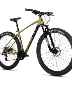 Velo Musculaire VTT 29 Leader Fox Jasper 2026 Kaki Mat 7V Cadre 18 Pouces (Taille Adulte 170 À 178 CM)