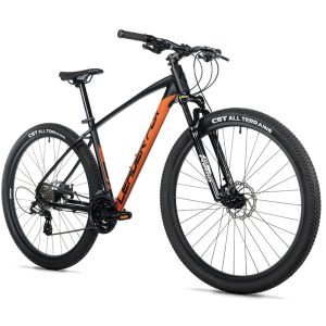 Velo Musculaire VTT 29 Leader Fox Jasper 2026 Noir-Orange Mat 7V Cadre 20 Pouces (Taille Adulte 180 À 188 CM)