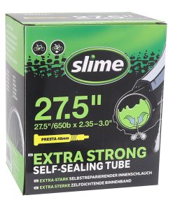 Chambre A Air Velo 27.5 X 2.35-3.0 Slime Valve Presta Obus Demontable avec Liquide Anti-Crevaison - Compatible VAE-