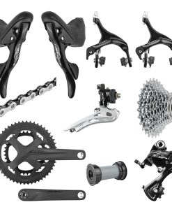 Groupe Route Campagnolo Veloce 10V. avec Levier-Manette Frein Patin, Derailleurs Avant + Arriere, Cassette 13-29, Chaine et Pedalier + Cuvette Fsa 172.5 (Montage Atelier)