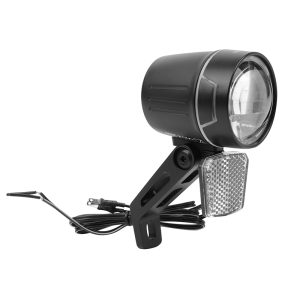 Eclairage Velo pour Moyeu Dynamo Avant sur Fourche Marwi Lumo 80 Lux Noir Fonction Eclairage Automatique - Eclairage A l'Arret 4mn (Vendu A l'Unite sur Carte) - Homologation Stvzo