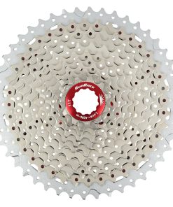 Cassette 11V. Sunrace MX8 11-46 VTT pour Shimano Metallic Argent (Livre en Boite) (11-13-15-18-21-24-28-32-36-40-46)