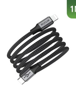 Cable de Chargement Usb-C Rixus Magnetique Noir 1m 30W pour Apple Lightning (Vendu A l'Unite) - RXUC66L-