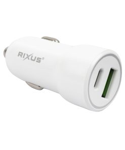 Chargeur Voiture Usb-C-Usb-a Rixus Blanc 5V 20W (Vendu A l'Unite) Compatible Prise Allume Cigare 6RXCC16S-