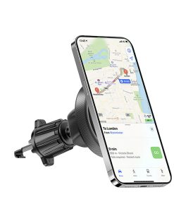 Support Smartphone-Telephone Rixus Universel Rond Magnetique Rotation 360° Gris Fixation Grille Ventilation Voiture (Vendu A l'Unite) - RXHM62-