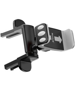 Support Smartphone-Telephone Rixus Universel A Pince Rotation 360° Noir Fixation Grille Ventilation Ronde Voiture (Vendu A l'Unite) - RXHW28-
