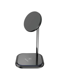 Station de Charge Smartphone-Telephone-Ecouteur Rixus Universel sans Fil Magnetique A Induction sur Pied Noir 15W 12V (Vendu A l'Unite) - RXWC55-