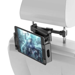 Alternative view of Support Tablette Rixus A Bras Telescopique Noir Fixation Appui-Tete pour Passager Arriere Voiture (Vendu A l'Unite) - RXHW12-