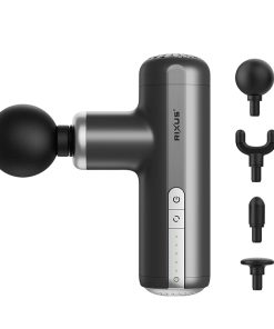 Mini Pistolet de Massage Rixus 4 Tetes 18 000 Mah 5V Noir Autonomie 1-6 Heure (Inclus Cable Usb-C) - RXMG01-