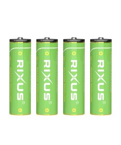 Pile Rechargeable LR6 1.5V Rixus Lithium-Ion Aa 3000 Mwh (Vendu par 4) Inclus Cable Usb-C - RXAA05-