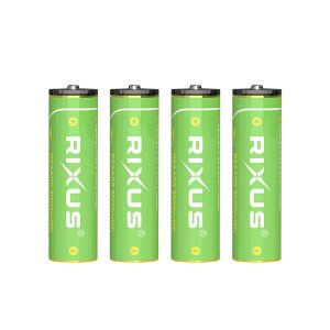 Pile Rechargeable LR6 1.5V Rixus Lithium-Ion Aa 3000 Mwh (Vendu par 4) Inclus Cable Usb-C - RXAA05-