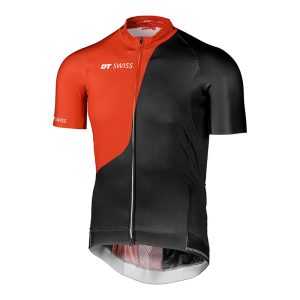 Maillot Dt Swiss Homme Jersey Manches Courtes Zip Total 3 Poche Noir - Rouge L (Offre Speciale)