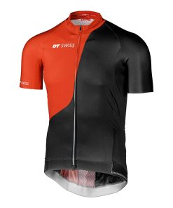 Maillot Dt Swiss Homme Jersey Manches Courtes Zip Total 3 Poche Noir - Rouge M (Offre Speciale)