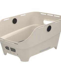 Panier arriere synthetique recycle cento neo basil blanc casse fixation wsl (46x35x25cm) compatible systeme mik 2.0 (fixation inclus)