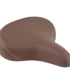 Selle newton city relax unisex marron avec elastomeres 268x260mm rail acier - super large