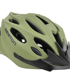 Casque velo adulte newton route-vtt sport vert militaire in-mold fermeture boucle fidlock taille 58-61 avec visiere et lock (vendu en boite)