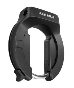 Antivol velo fer a cheval axa atlas noir avec fixation (fixation sur cadre largeur de 71 mm à 95 mm) ecart pneu 44 mm (cle retractable) -securite niveau 14-15