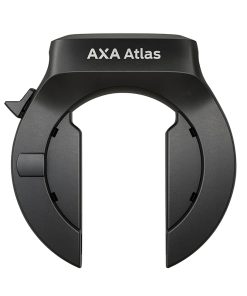 Alternative view of Antivol velo fer a cheval axa atlas noir avec fixation (fixation sur cadre largeur de 71 mm à 95 mm) ecart pneu 44 mm (cle retractable) -securite niveau 14-15