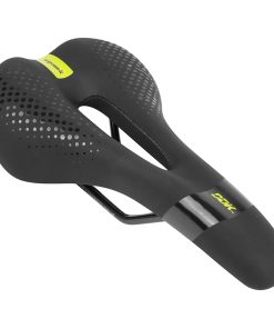 Selle newton route-vtt noir ergonomic gel memoire de forme avec trou central 272x143mm rail acier noir