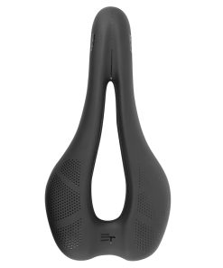 Alternative view of Selle newton VTT - gravel noir ergometric avec trou central 269x140mm rail acier noir