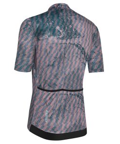 Alternative view of Maillot gist ete hyper manches courtes zip total bleu-violet a rayures s -5347