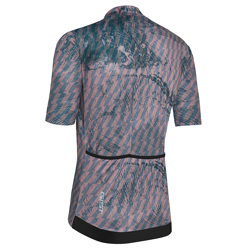 Maillot gist ete hyper manches courtes zip total bleu-violet a rayures m -5347 – Image 2