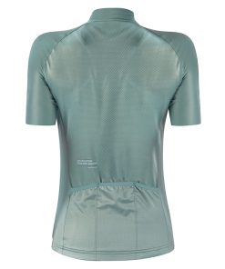 Alternative view of Maillot gist lady - femme manches courtes kin zip total vert sauge l -5372