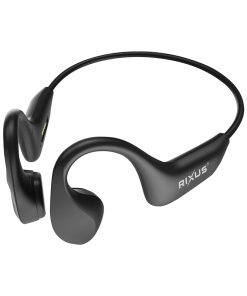 Ecouteur oreille libre-casque conduction osseuse rixus bluetooth 6.0 noir 250 mah, autonomie 8h (inclus cable usb-a) -rxbh30-