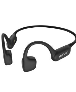 Ecouteur oreille libre-casque conduction osseuse rixus bluetooth 6.0 noir 180 mah, autonomie 8h (inclus cable usb-c) -rxbh38-