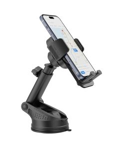 Alternative view of Support smartphone-telephone rixus universel a pince rotation 360° noir fixation a ventouse pour pare-brise voiture (vendu a l'unite) -rxhw11-
