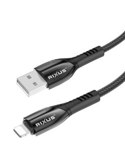 Alternative view of Cable de chargement usb-a rixus noir 10w pour apple lightning (vendu a l'unite) -rxuc37al-