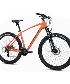Velo musculaire VTT 27,5 leader fox evolution 2025 mixte orange mat 8v cadre 16 pouces (taille adulte 160 à 168 cm)